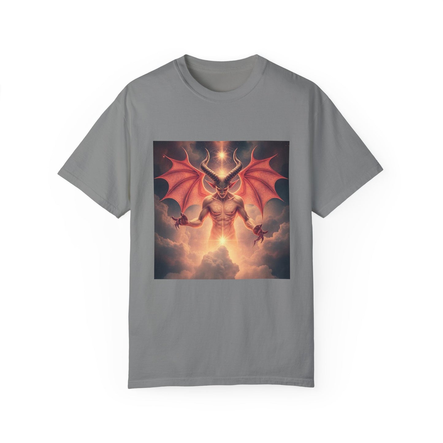 Mystic Goth Rock Emo Unisex Garment-Dyed Devil Artwork T-Shirt - Imperatrixies Design