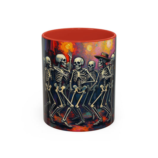 Dancing Dead Skeleton Coffee Mug - 11 & 15oz Accent Mug for Halloween and Celebration