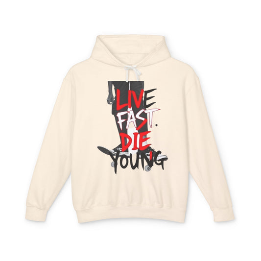 "Live Fast Die Young"  Unisex Lightweight Hooded Sweatshirt - imperatrixies